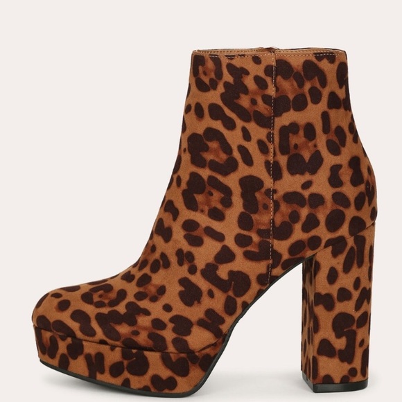 Leopard Platform Ankle Booties - Picture 3 of 7